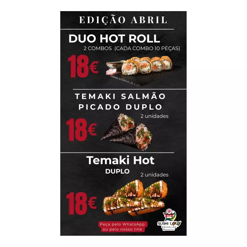 2 Hot Roll Sushi Salmão Philadelphia