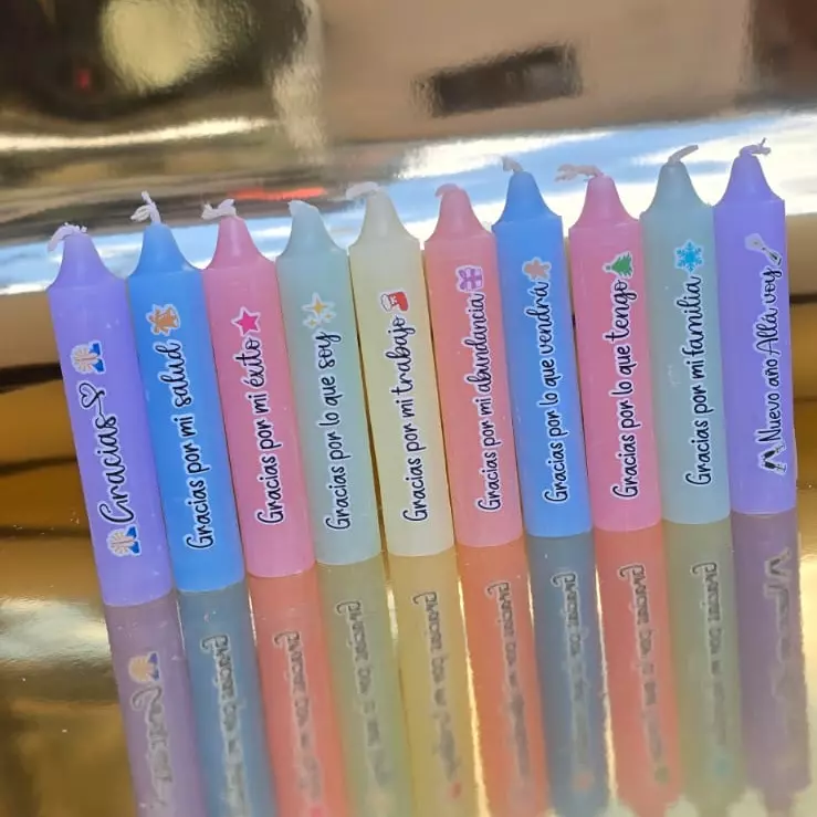 Velas baby pastel pte x10 gratitud