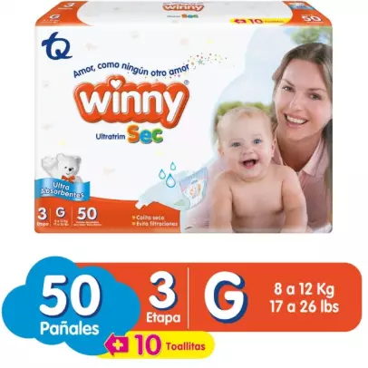 PAÑALES WINNY ETAPA 3 PAQUETE X 50