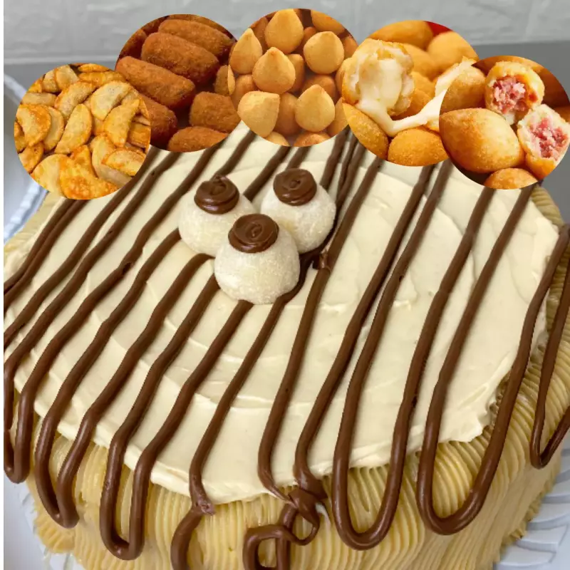 Bolo Vulcão 1,2 kg + 40 salgados