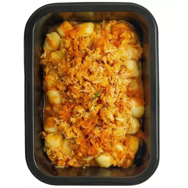 NHOQUE DE BATATA COM FRANO DESIFIADO