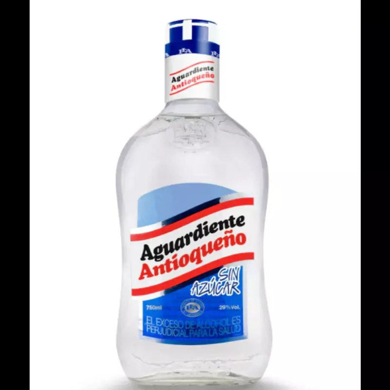 Botella aguardiente azul