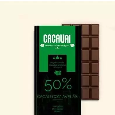 Barra de chocolate 50% com avelã 20g