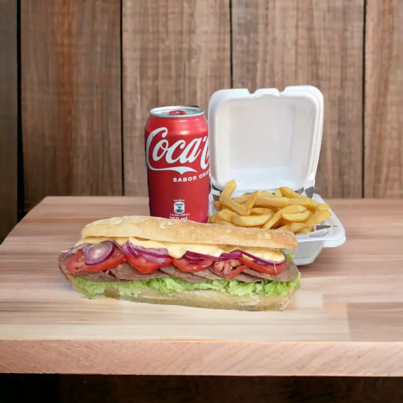 sandwich ciabatta + papa + bebida
