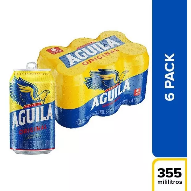 SIX PACK CERVEZA AGUILA 355 ML