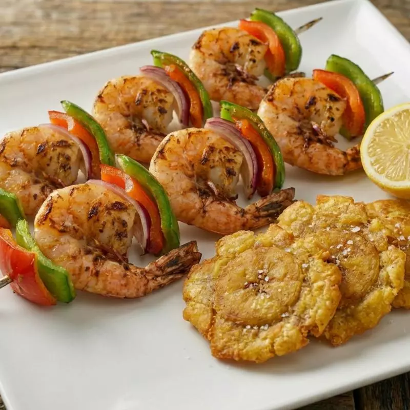 Pinchos de camarones