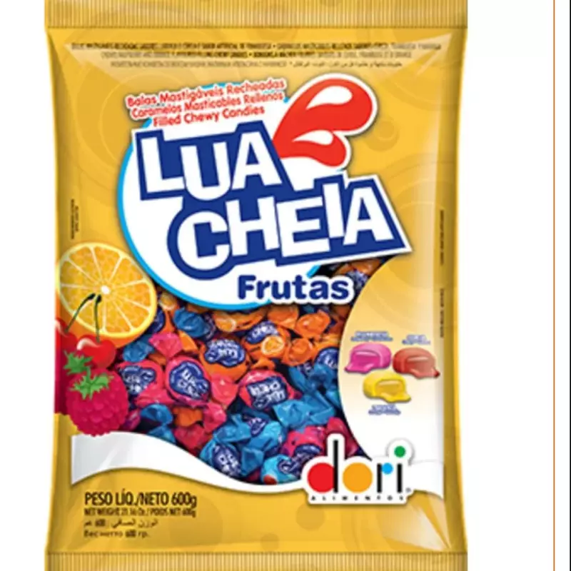 BALA LUA CHEIA FRUTAS 600 G