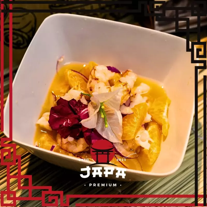 CEVICHE DE CAMARÃO E MEXIRICA