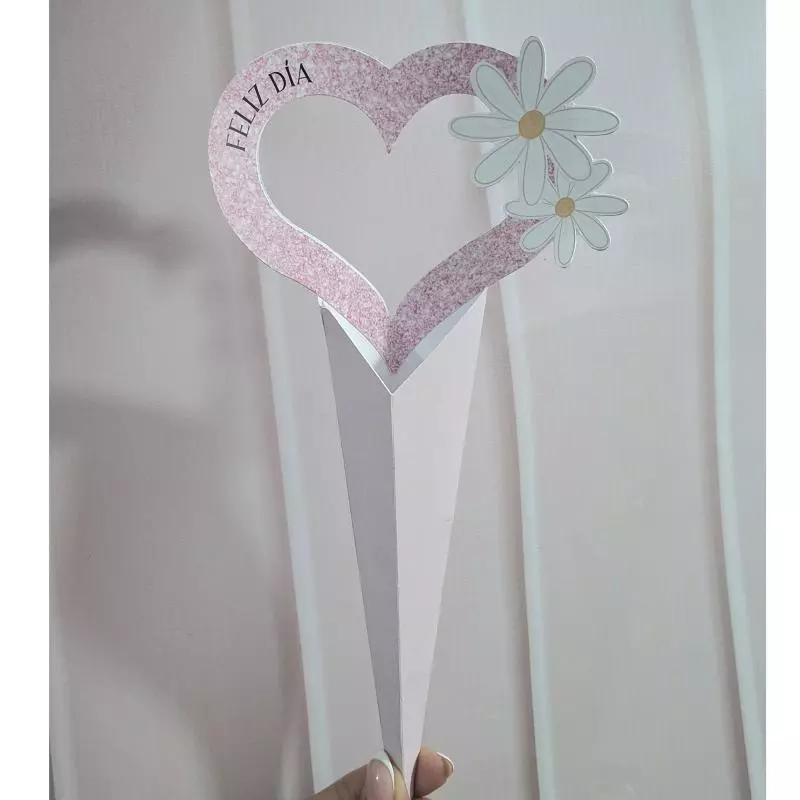 cajita para flor individual corazon