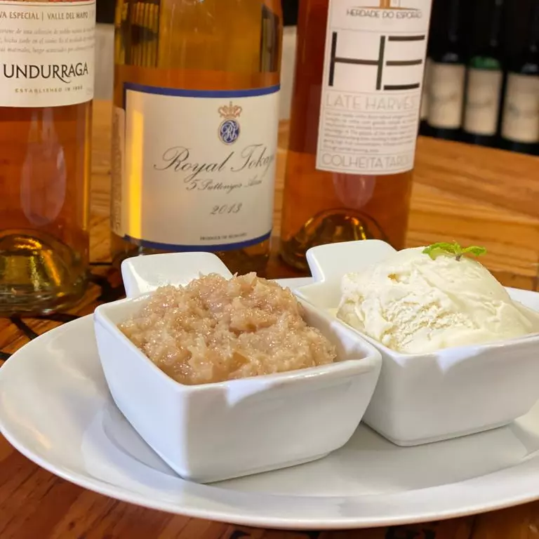 Cocada quente com sorvete