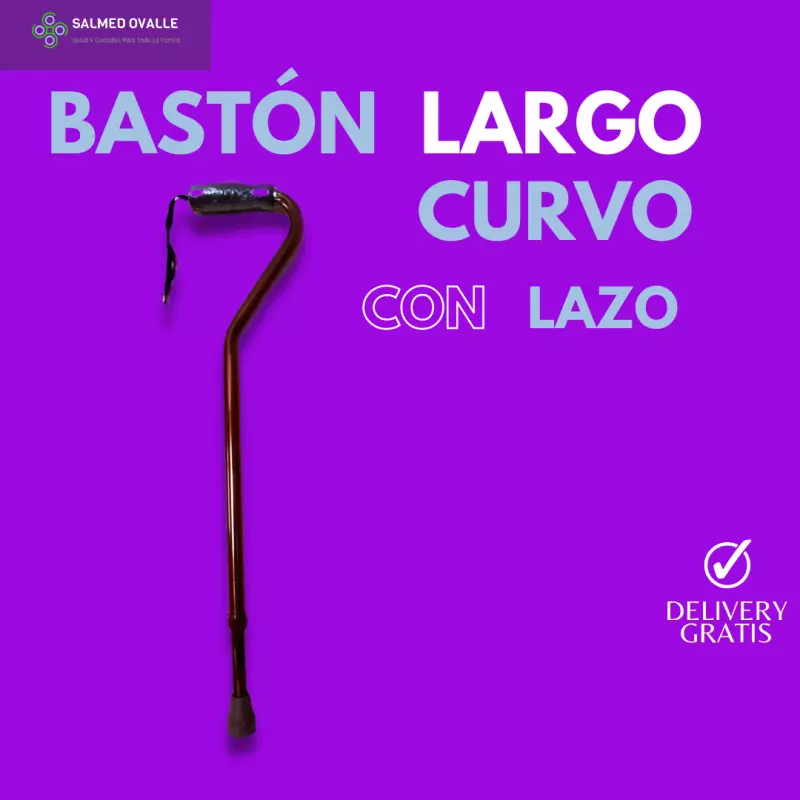 BASTÓN LARGO CURVO CON LAZO