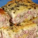 Torta lowcarb de presunto e queijo