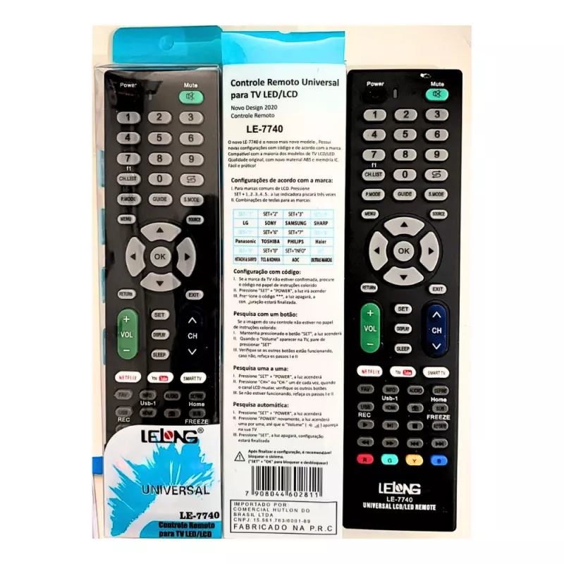 CONTROLE P/TV UNIVERSAL LE-7740
