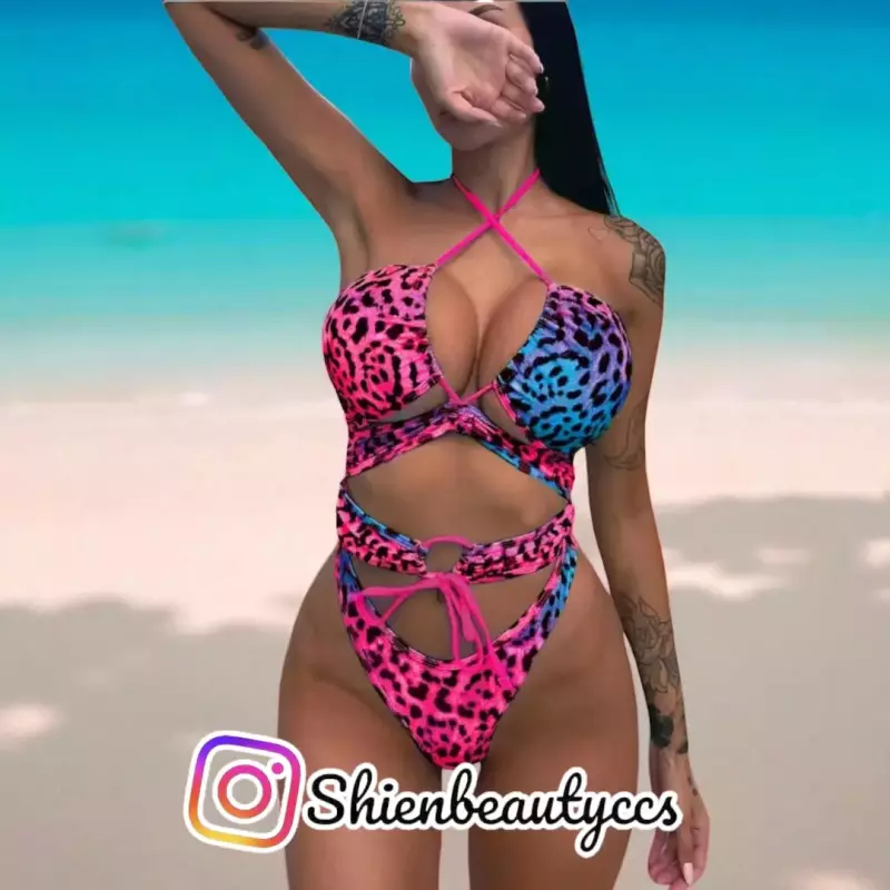 Enterizo animal print semi hilo