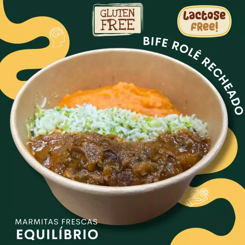 Bife Rolê Recheado, Arroz de Brócolo