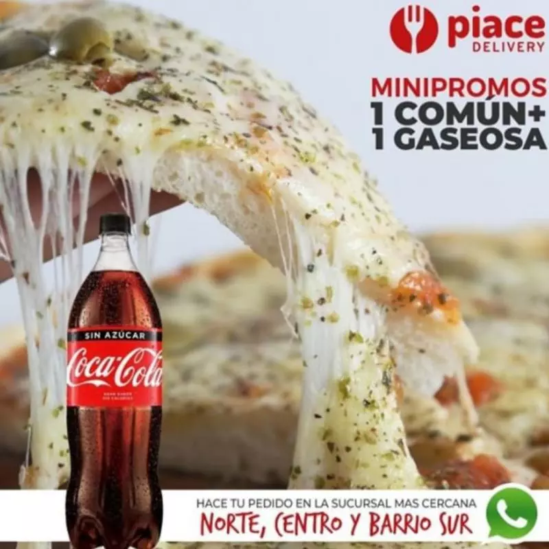 1 Pizza común + 1 gaseosa 1,5lts