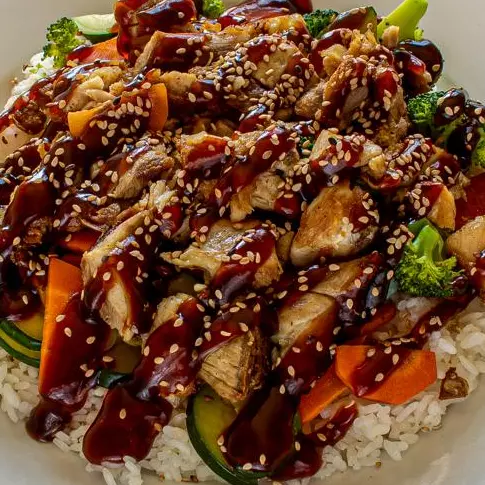charola teriyaki pollo