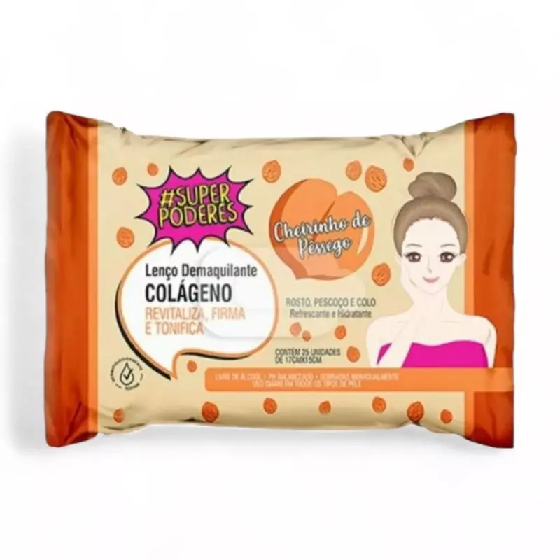 Lenço Demaquilante cheiro d/pessego