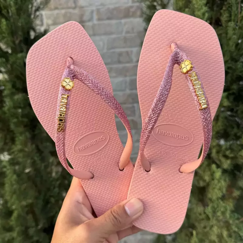 Fem gliter ping trevo da sorte rose