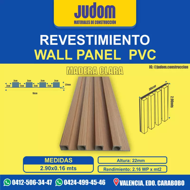 WALL PANEL 2.90x0.16 mts MADERA CLAR