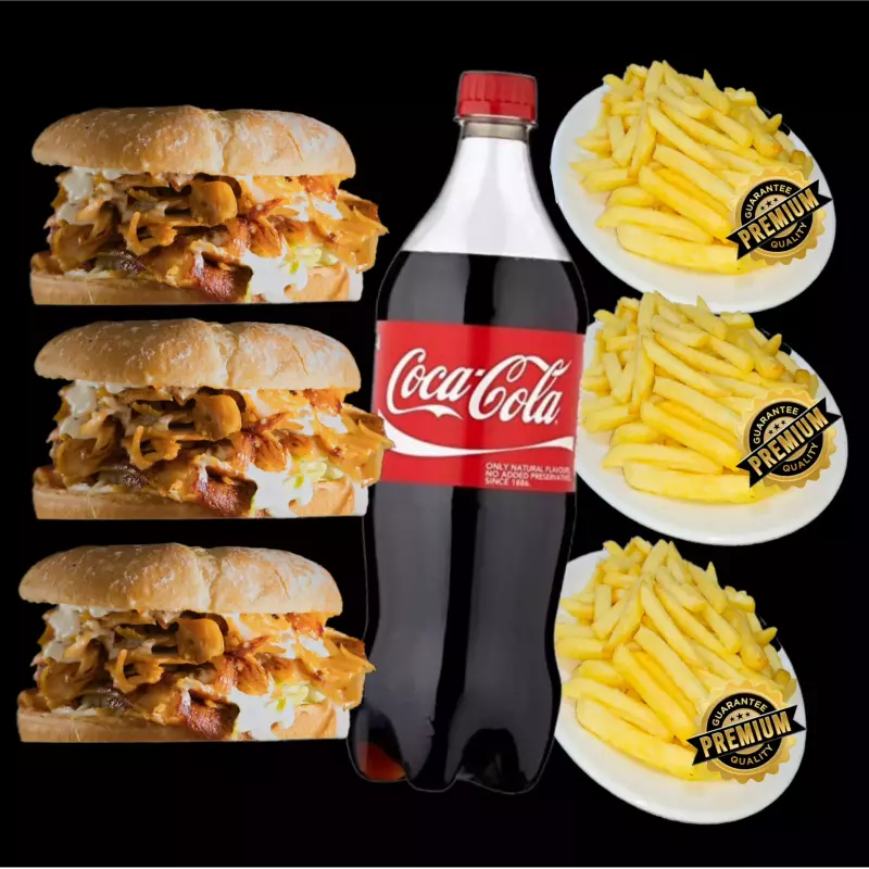 COMBO ×3 KEBAB RUSTICOS+ 1L