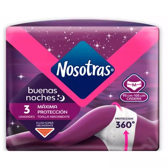 Toallas Nosotras Buenas Noches 3 uni