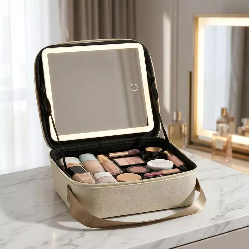 COSMETIQUERA CON ESPEJO LED 028