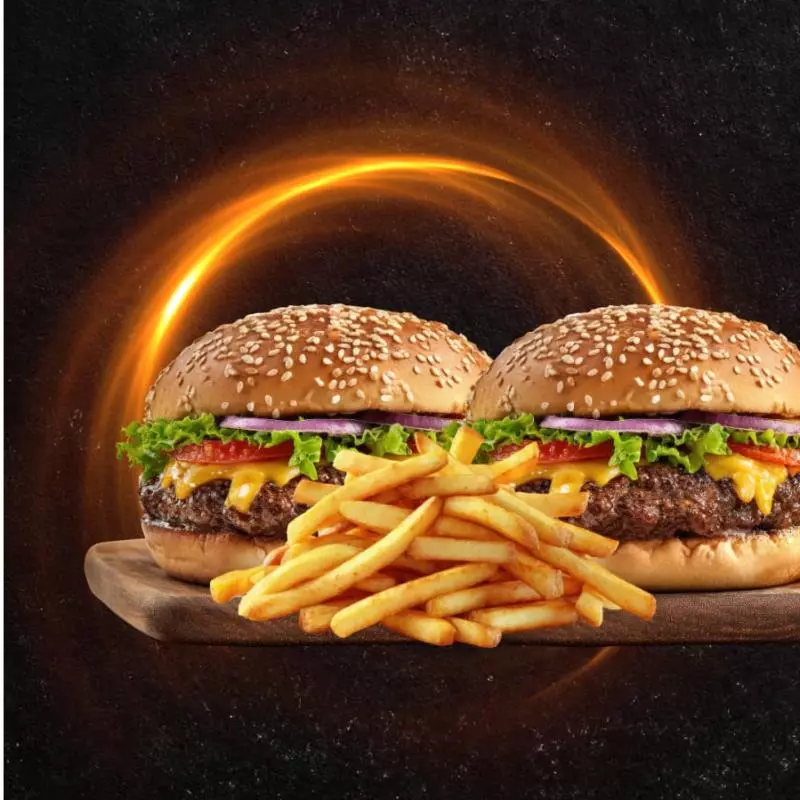 2 BURGER DOBLE CON PAPAS