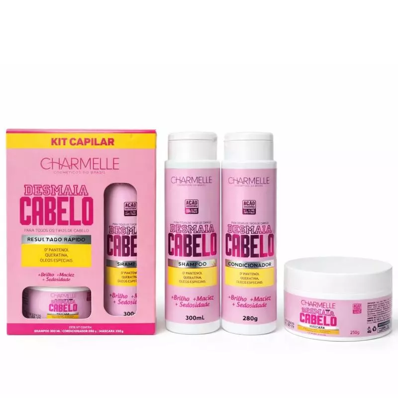 Kit 3x1 desmaia cabelo charmelle