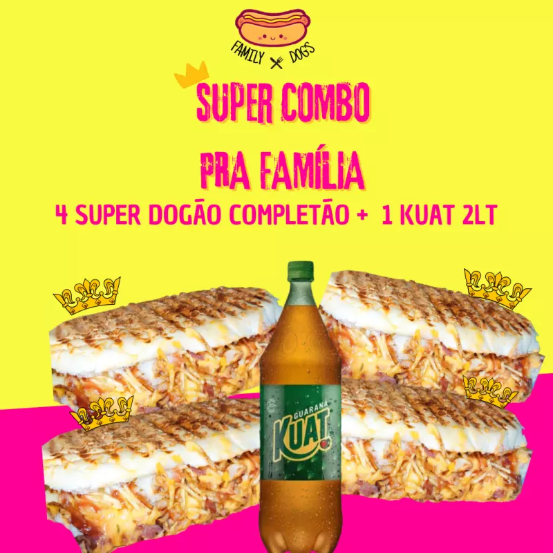 CB6- FAMILIA- 4 DOGÃO + BEBIDA