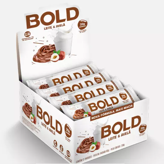 Barra proteica Bold Leite e Avelã
