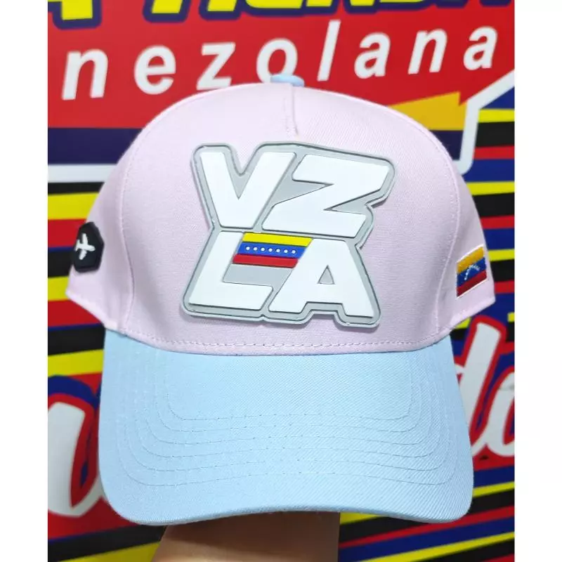 Gorra VZLA rosa celeste