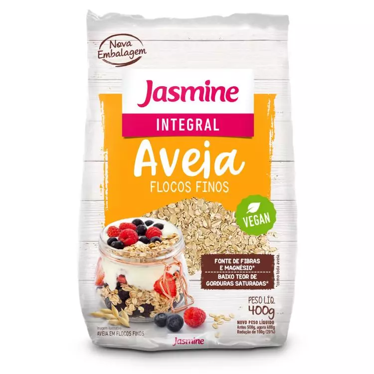 Aveia Integral Flocos Finos - Jasmine 400g