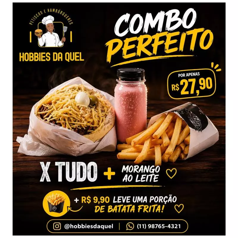 X - Tudo + Morango ao Leite - 300ml