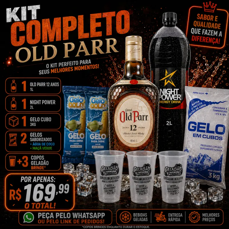 KIT Old Par 1L+ Energético 2L+Gelo