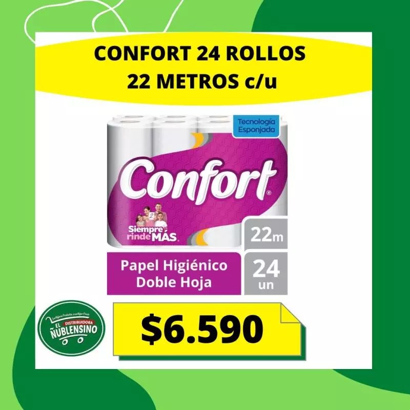 Papel higiénico confort 24 rollos