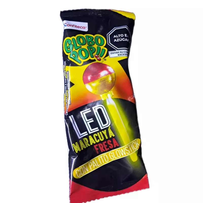 Globo pop led sabor maracuyá-fresa