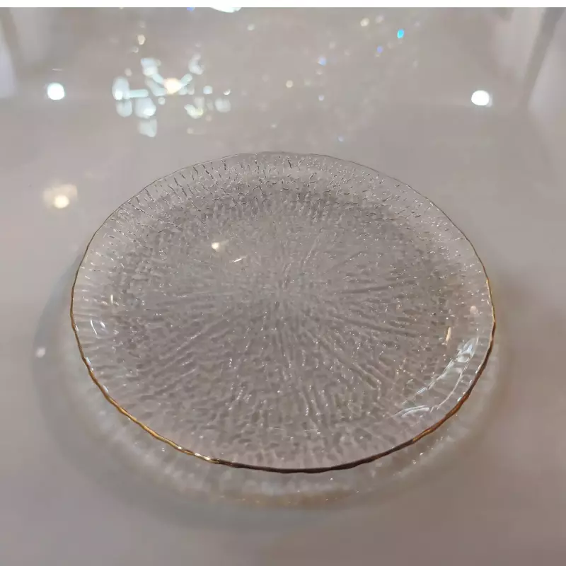 PORTAVASO VIDRIO BORDE DORADO 854-1G