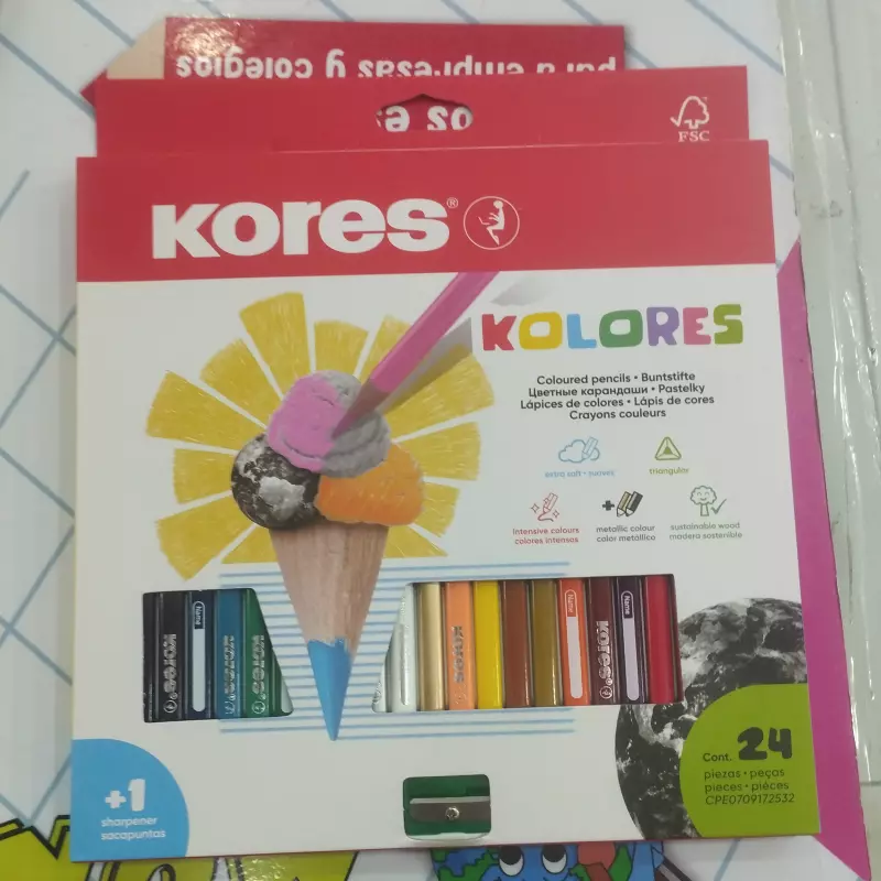 Creyones triangulares Kores