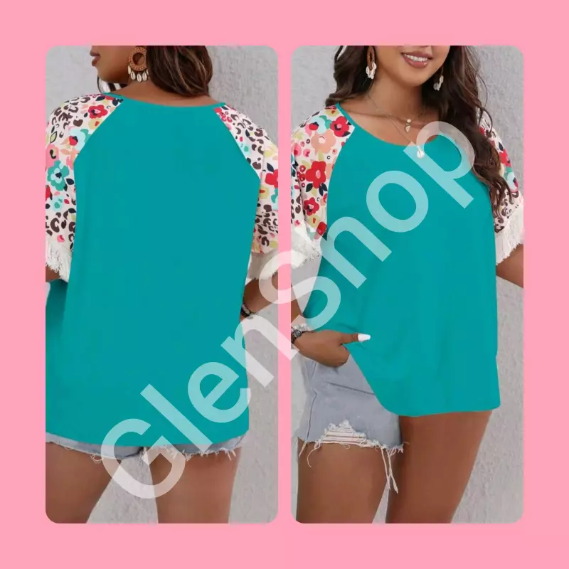 Blusa verde con estampado