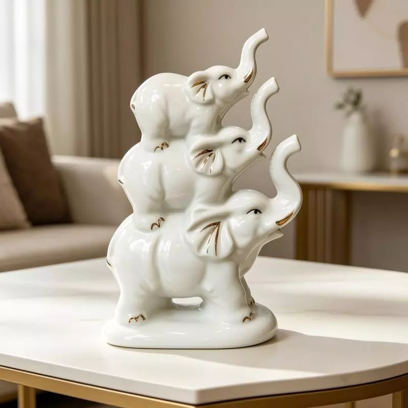 ELEFANTES X3 PORCELANA