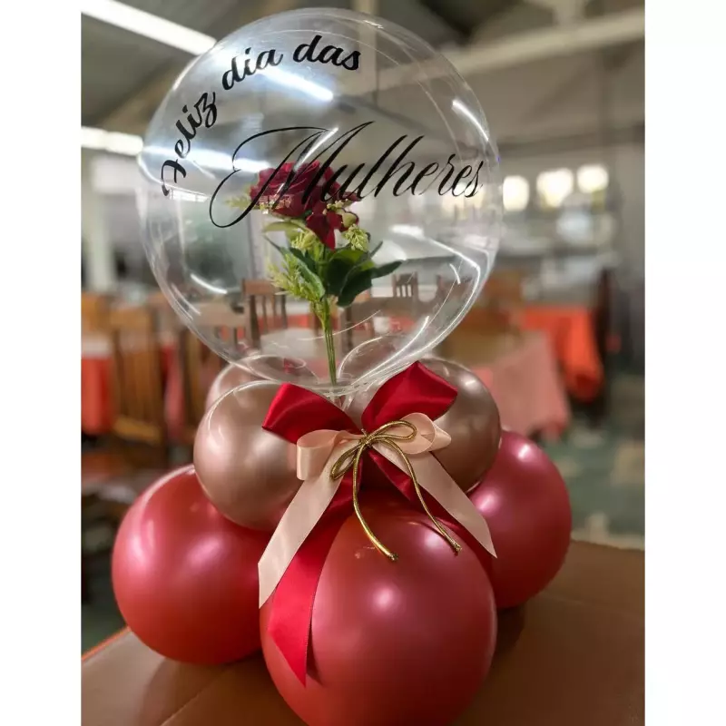 Balão de Mesa c/ Rosa Dentro