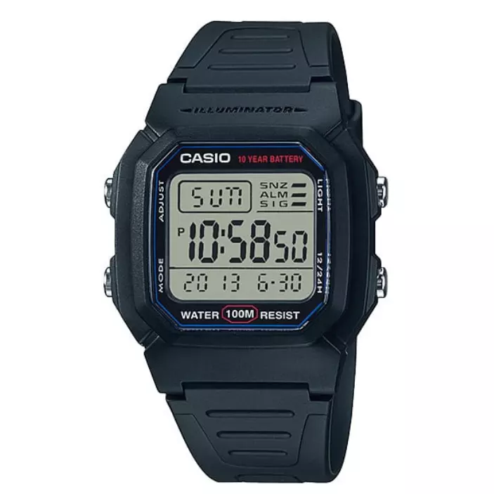 RELOGIO CASIO W-800H-1AVDF 100 PRATA