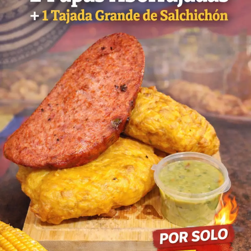 Papa Aborrajadas + Salchichon