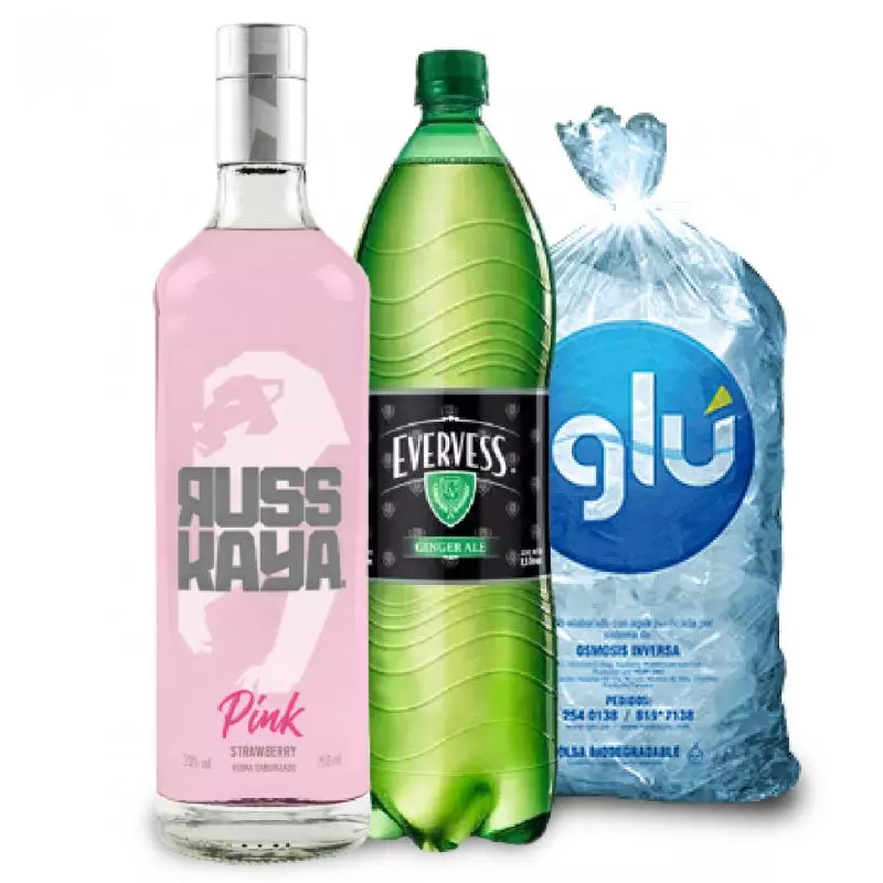 Combo Vodka Russkaya Pink