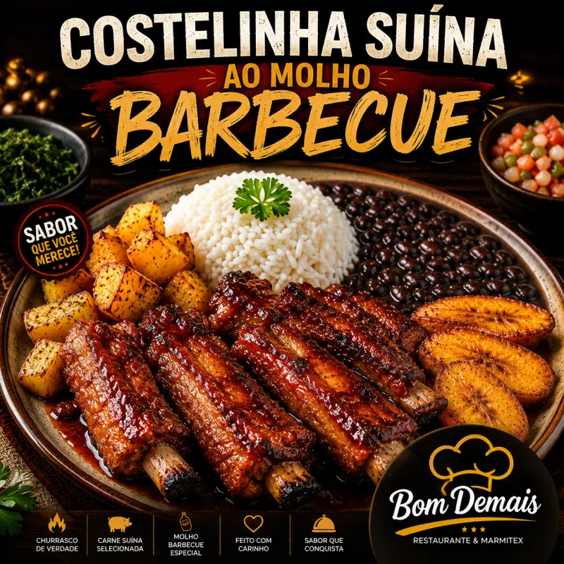 COSTELINHA SUÍNA AO MOLHO BARBECUE
