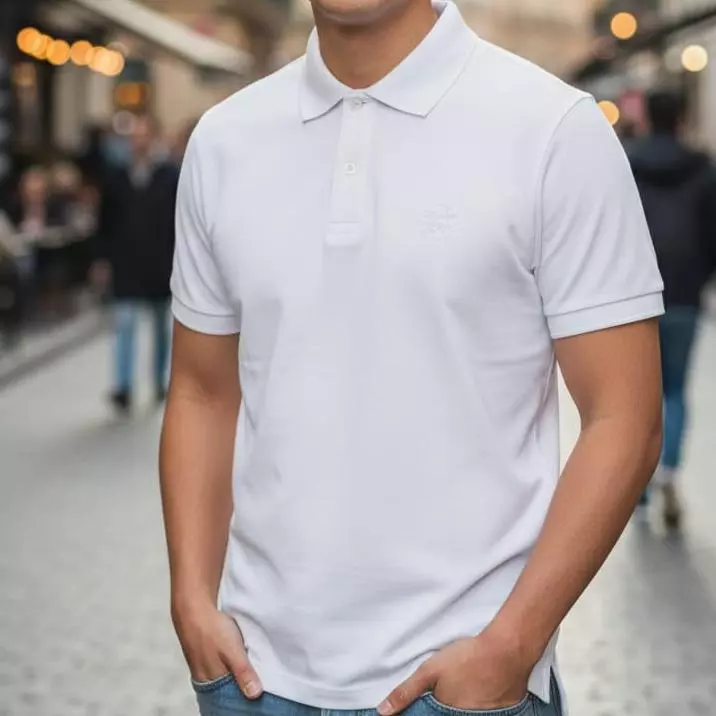 Polo Micro-Piqué Blanco Óptico