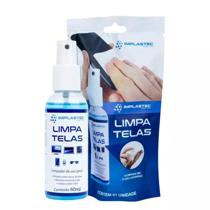 LIMPA TELAS C/FLANELA IMPLASTEC 60mL