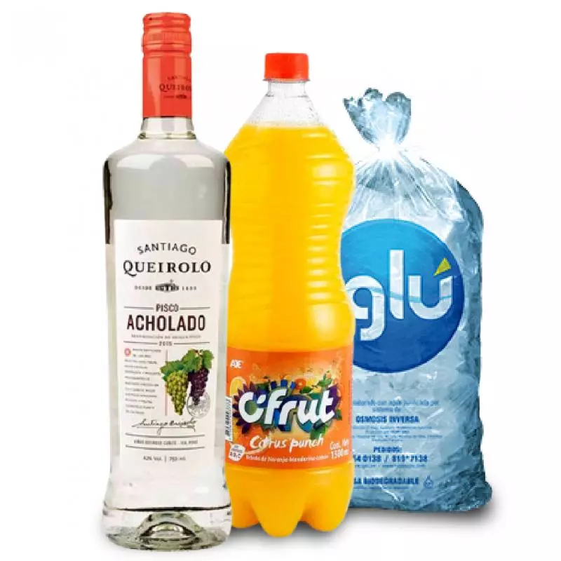 Combo Pisco Santiago Queirolo Acholado