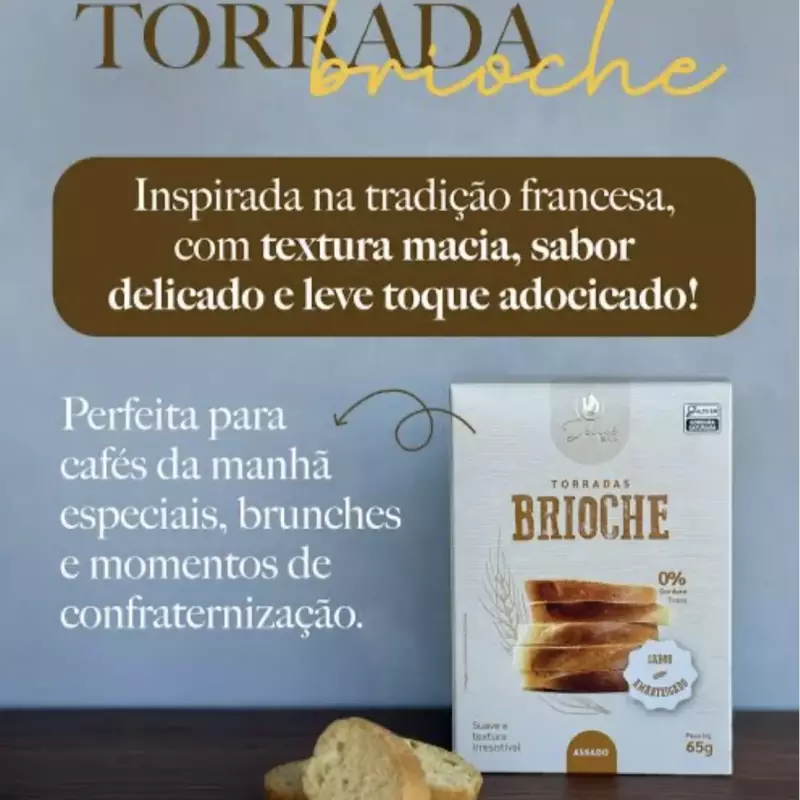 Torrada de pão brioche delicê